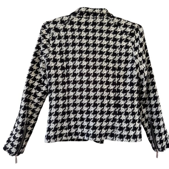 Barbour International Black Streak Houndstooth Jacket Womens Size 6 Wool Blend - Picture 10 of 14